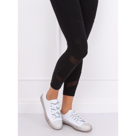 Kvinnors vita och grå sneakers B111-2 VIT / GRÅ 1