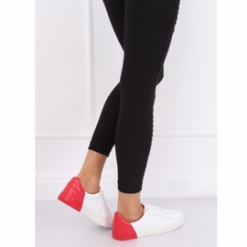 Dam sneakers vita och röda A88-29 W-RED 2