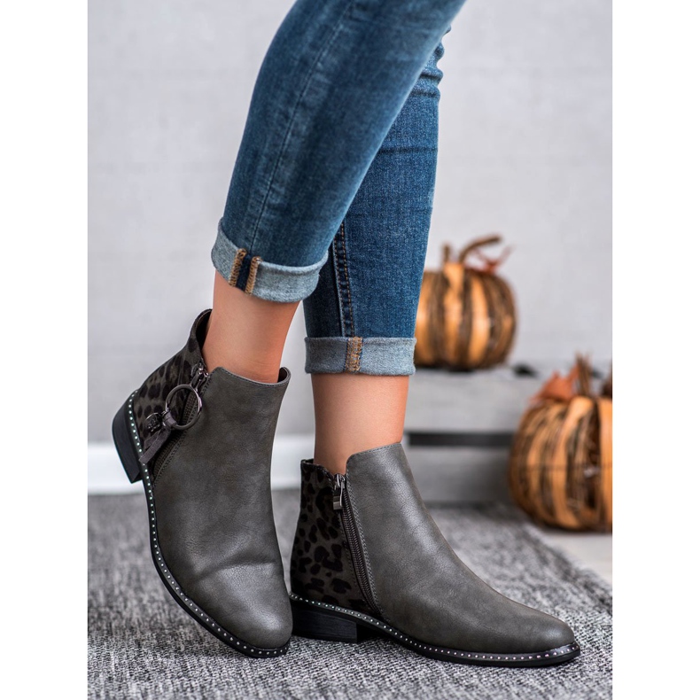 Filippo Snygga kängor med dragkedja grå 2