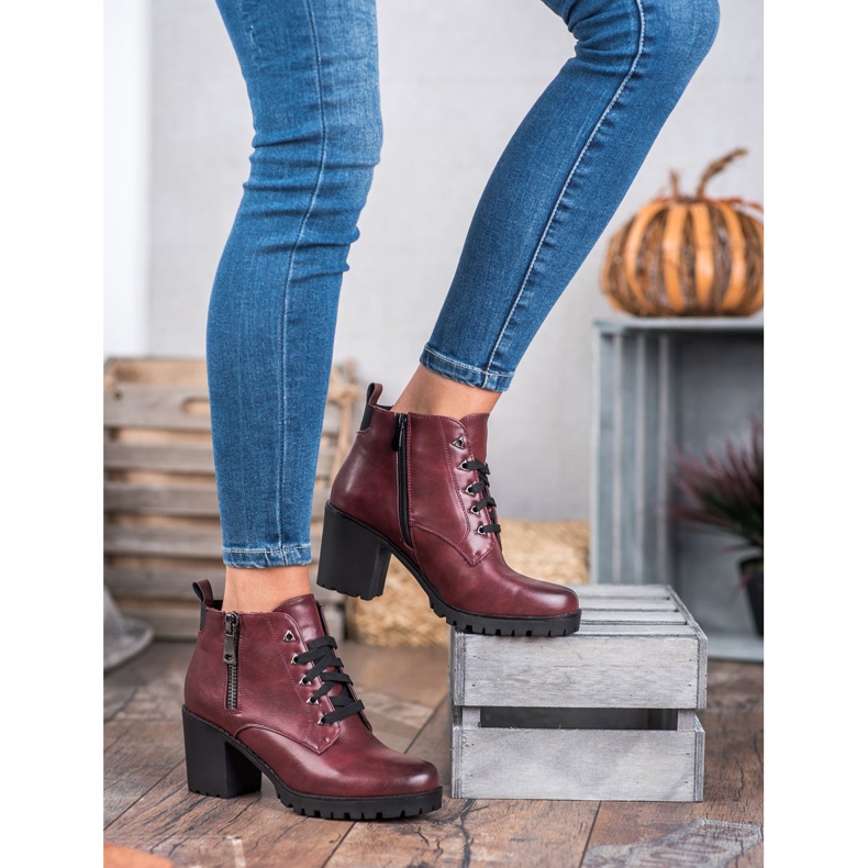 Vinceza Låga stövlar på baren röd 2