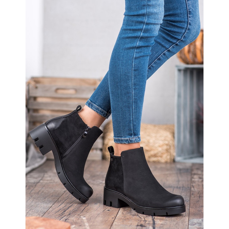 Bekväma VINCEZA högklackade stövlar svart 2