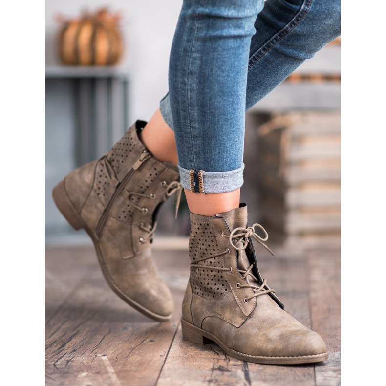 Groto Gogo Trendiga bundna kängor grön 1