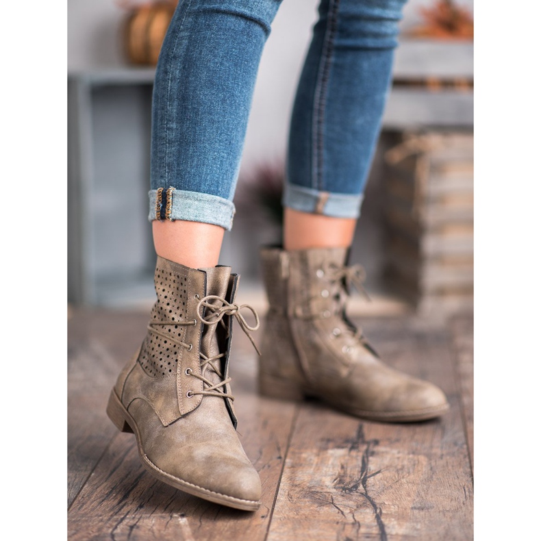 Groto Gogo Trendiga bundna kängor grön 2