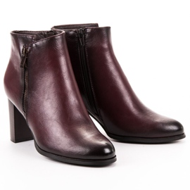 W. Potocki Burgundy högklackade stövlar röd 1