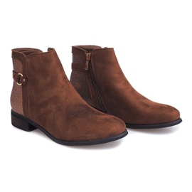 Suede Booties Chelsea stövlar HQ873 Camel brun 1
