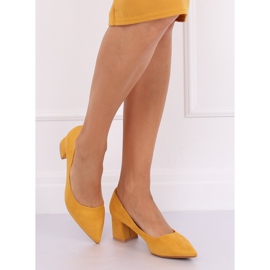 Pumpar med breda klackar gula KJ-10 Yellow 2