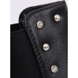 Svarta Chelsea -stövlar med svarta dubbar HQ927 Svart 2