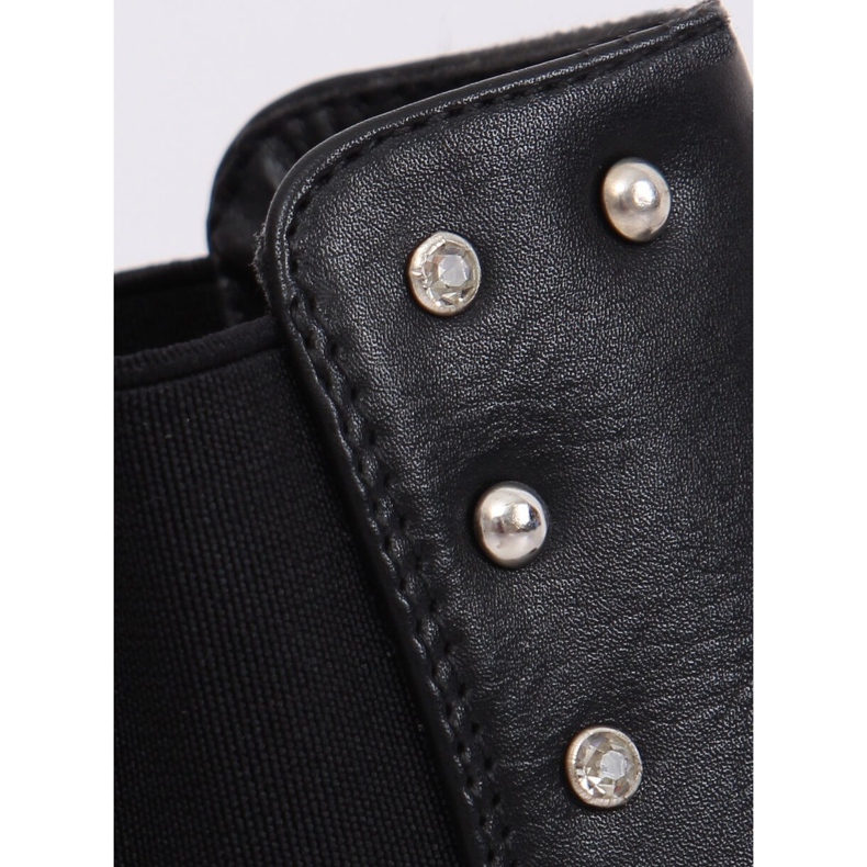 Svarta Chelsea -stövlar med svarta dubbar HQ927 Svart 2