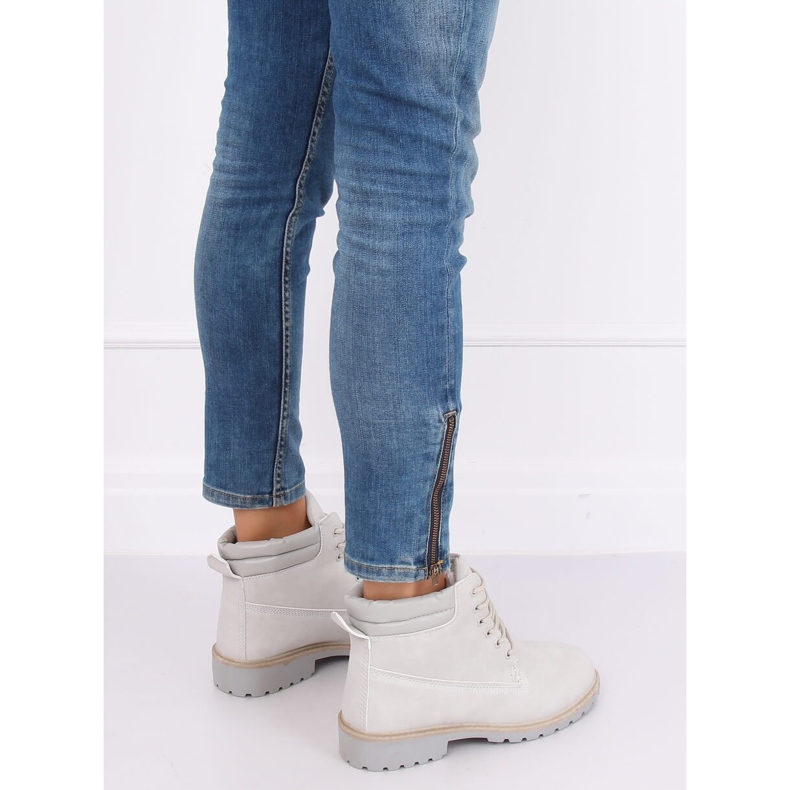 Grå timmerstövlar för kvinnor W-3033 Grå 2