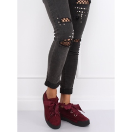 Maroon damskor 1018 Wine II-GAT röd 1