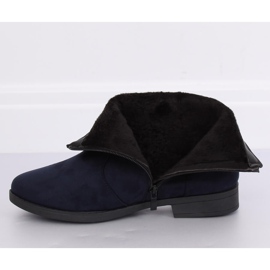 Marinblå damstövlar i mocka MP-53 Blå 2