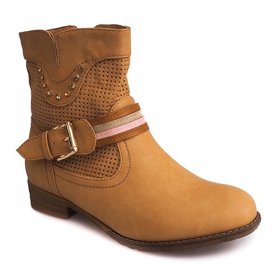 Openwork Booties Cowboy HC230 Camel brun 1