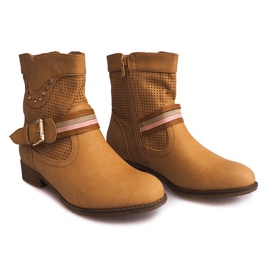 Openwork Booties Cowboy HC230 Camel brun 2