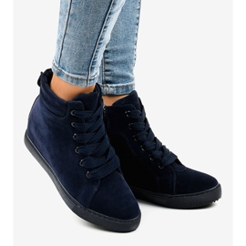 Marinblå wedge sneakers TL50-2 2