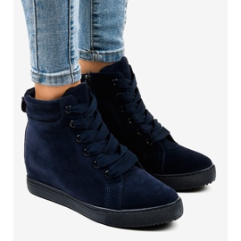 Marinblå wedge sneakers TL50-2 1
