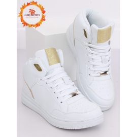 Vita och guld högfotade sportskor 107-18 VIT / GULD 1