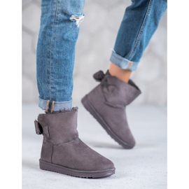 Grå Mukluki Med En Rosett 2