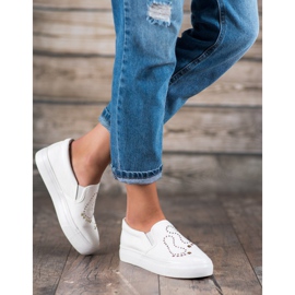 J. Star Slipons med strass vit 1