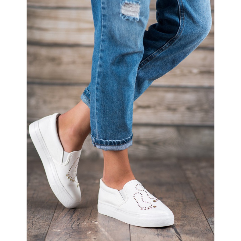 J. Star Slipons med strass vit 1