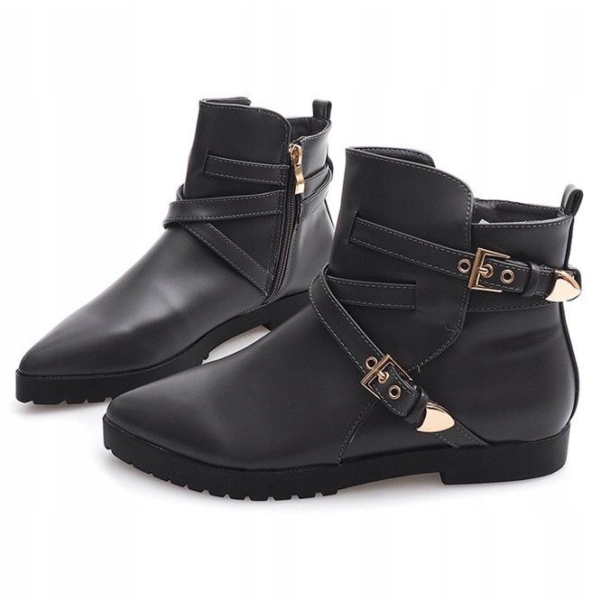 Varma eleganta stövlar med spänne HW13 grå 1