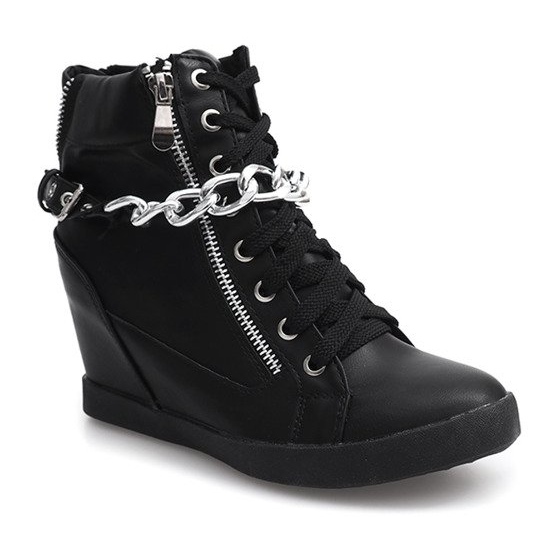 Boots Sneakers On Wedge 8089 Black svart 1
