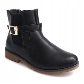 Stövlar med gummi och spänne päls E598 svart grön 2