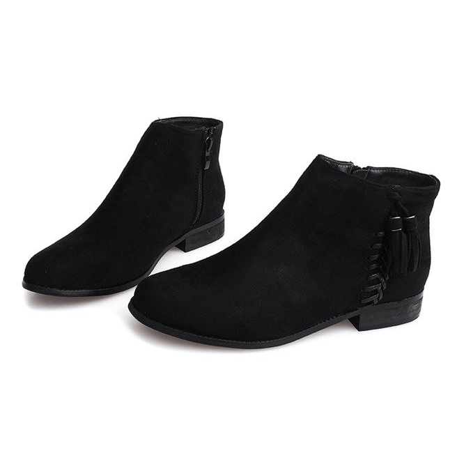 Suede Booties Boho 99-8 Black svart 1