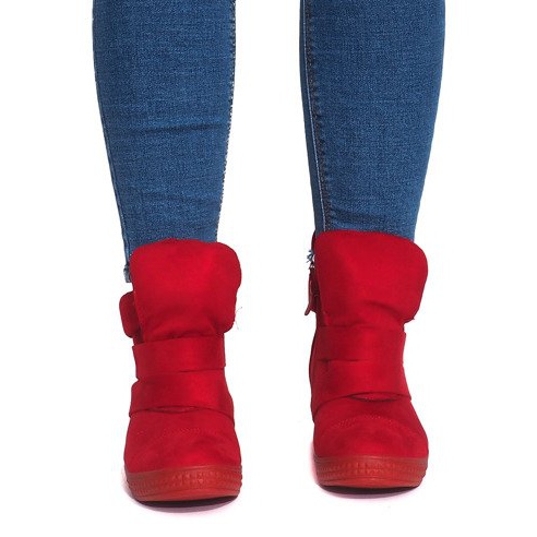 Wedge Sneakers Med kardborreband 1703 Röd 1