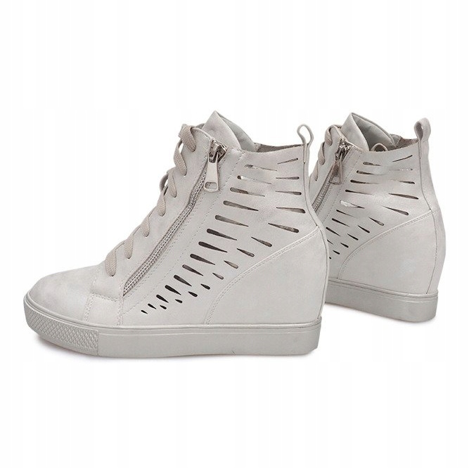 Openwork wedge sneakers HQ881 Silver grå 2