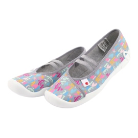 Befado barnskor 116Y261 blå rosa grå grön gul 3
