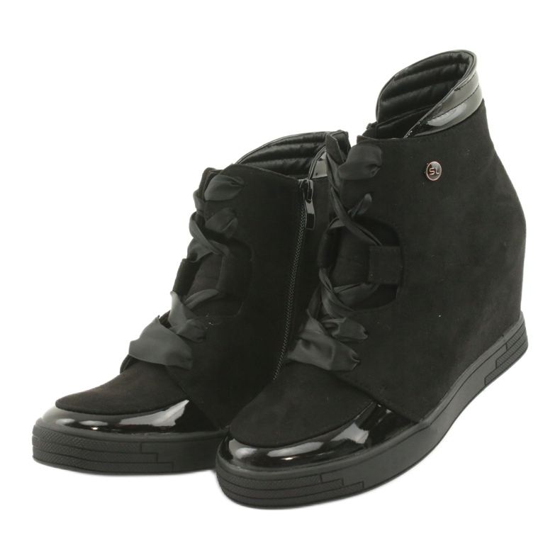 Sergio Leone Booties Sneakers Med Rosett Med Dragkedja svart 3