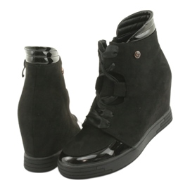 Sergio Leone Booties Sneakers Med Rosett Med Dragkedja svart 4