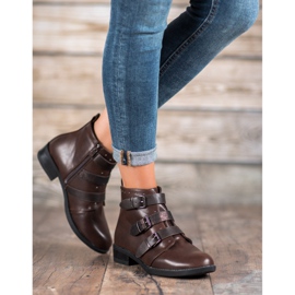 Small Swan Stövlar med dekorativa ränder brun 2