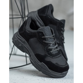 SHELOVET Snörade sportskor svart 2