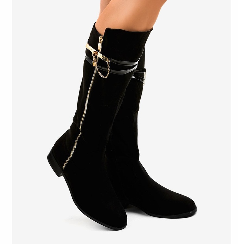 Svarta varma stövlar 7570-PG 2