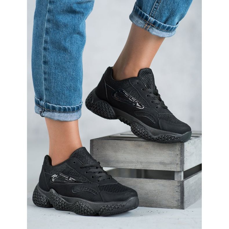 SHELOVET Textil sportskor svart 1