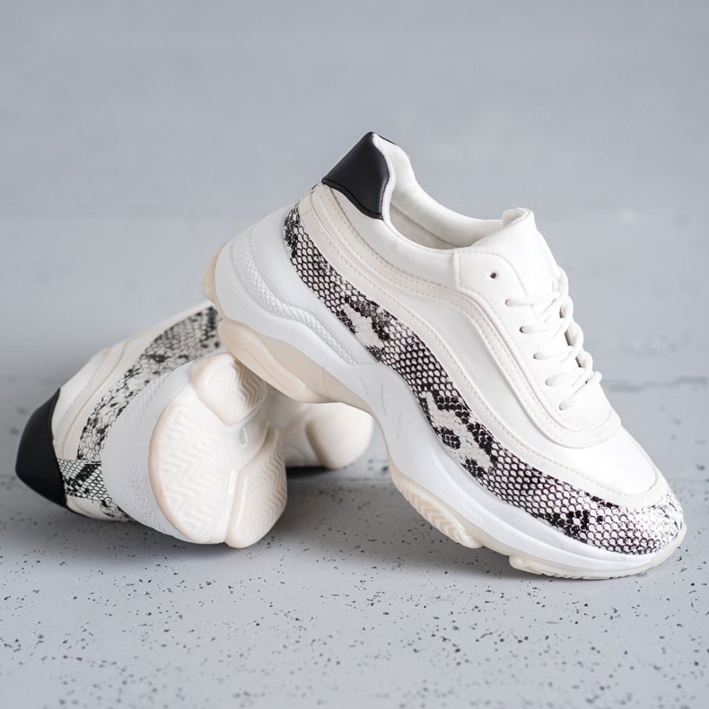 SHELOVET Snake Print Trainers vit mångfärgad 2