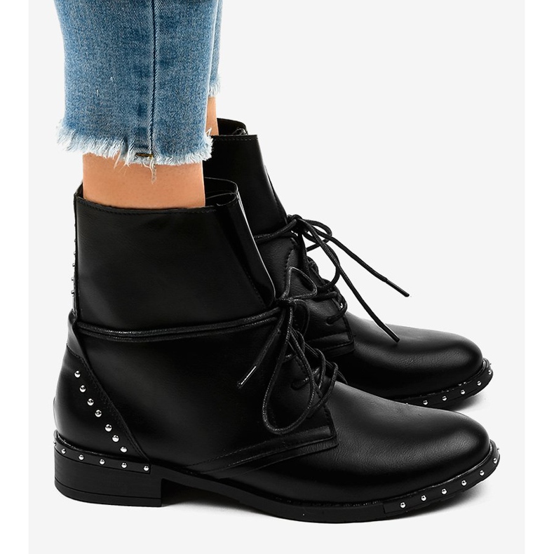 Svarta platta snörskor A-251 2