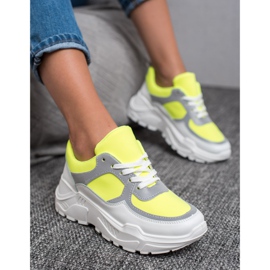 Ideal Shoes Neon sportskor vit mångfärgad gul 3