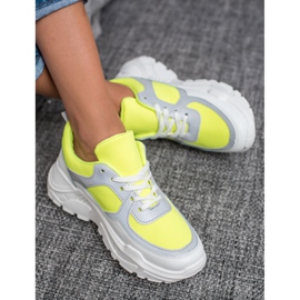 Ideal Shoes Neon sportskor vit mångfärgad gul 4