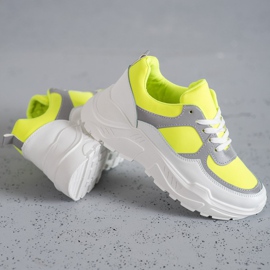 Ideal Shoes Neon sportskor vit mångfärgad gul 2