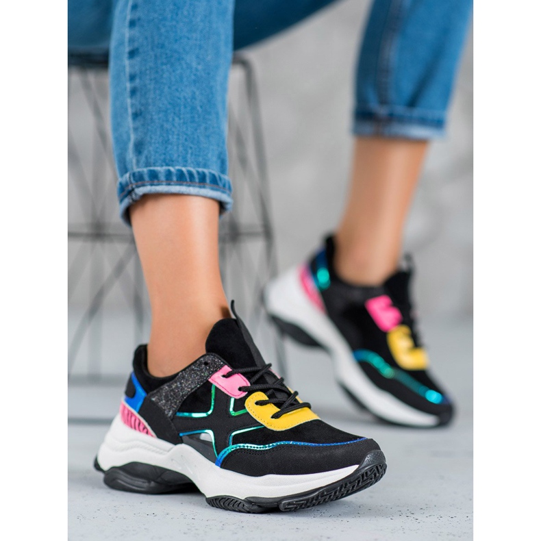 SHELOVET Trendiga sportskor svart 2