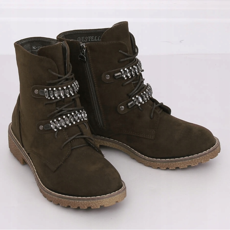 Gröna snörstövlar H8-118 Gröna 1