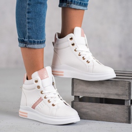 SHELOVET Kvinnors vita sneakers 1