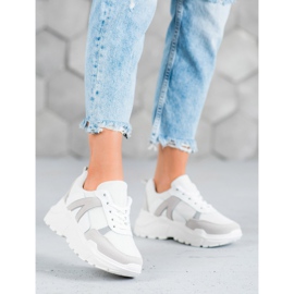 SHELOVET Bundet skor på plattformen vit 2