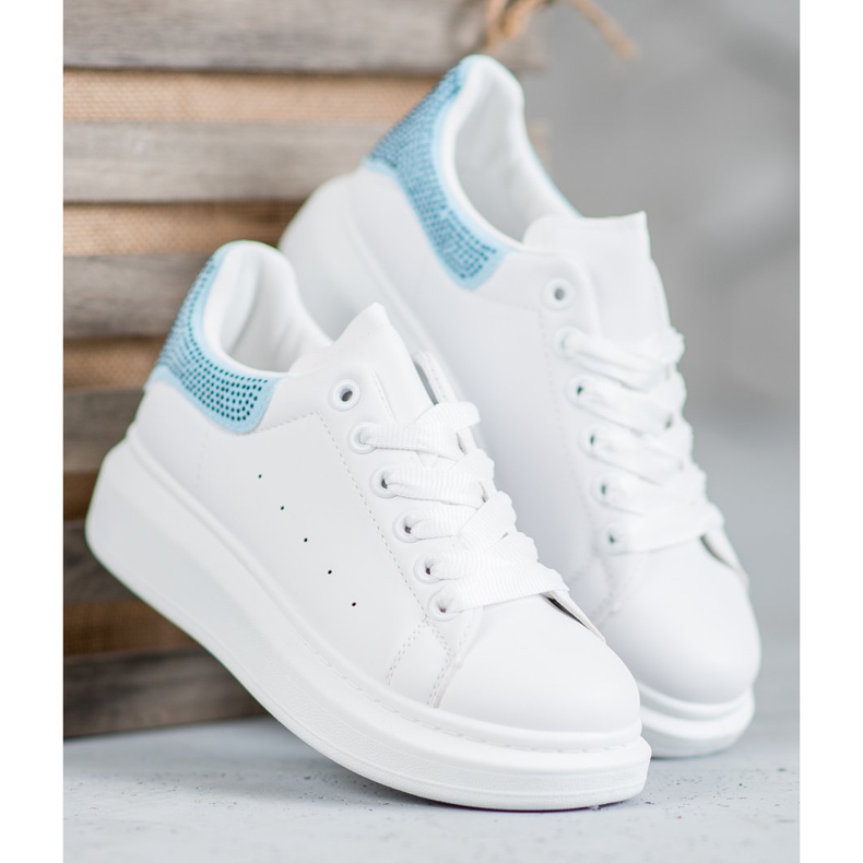 Yes Mile Sportskor med kristaller vit 2