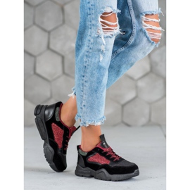 Muto Glänsande sportskor svart 1