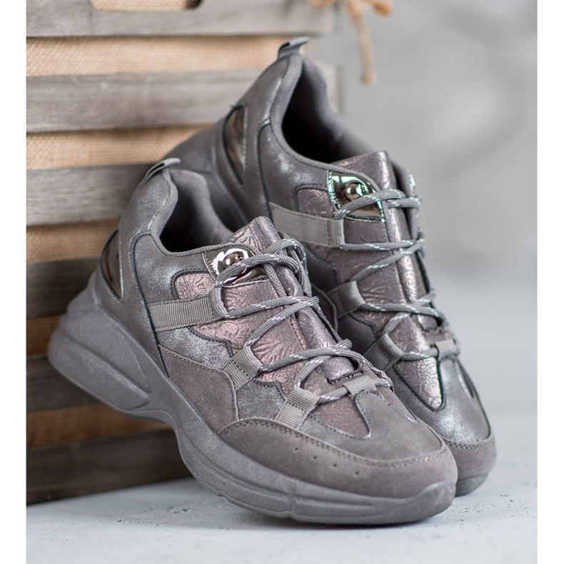 Muto Sportskor med glitter grå 1