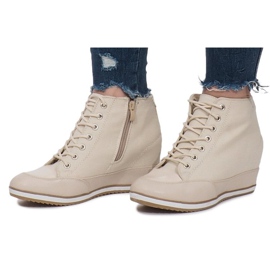 Beige Wedge Sneakers Capucine Material 2