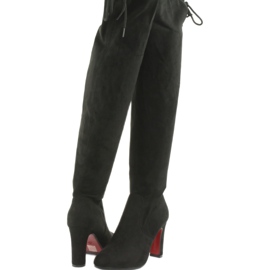 Svarta stretchkängor över knäet Filippo 996 3